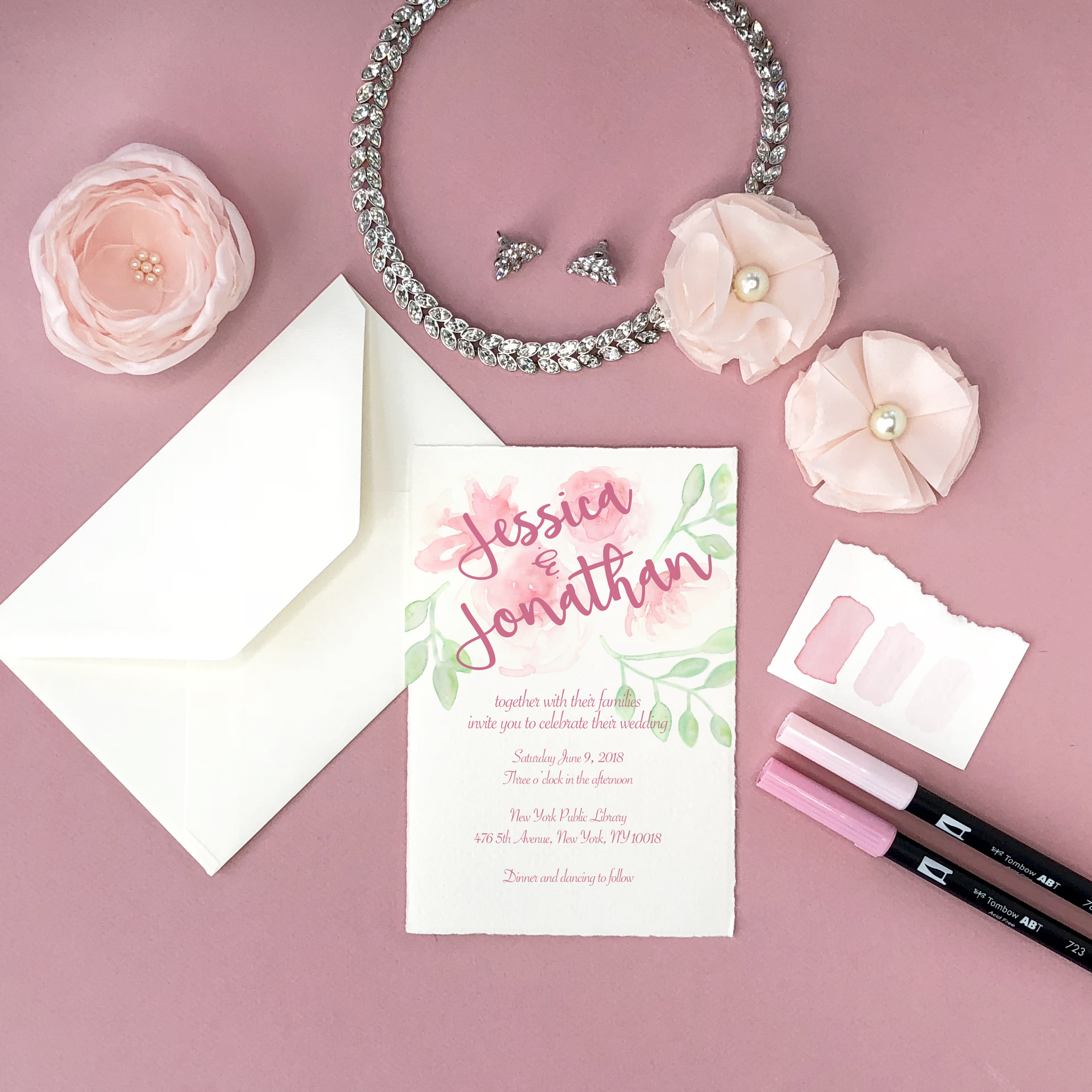How to Make Watercolor Wedding Invitations Brown Paper Bunny Studio